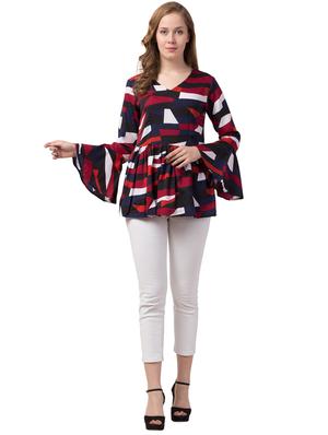 bell sleeves printed top - 17230092 - Standard Image - 4