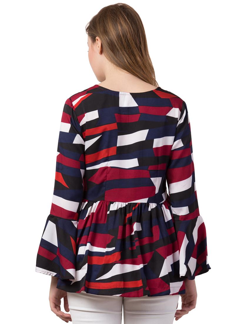 bell sleeves printed top - 17230092 - Zoom Image - 3