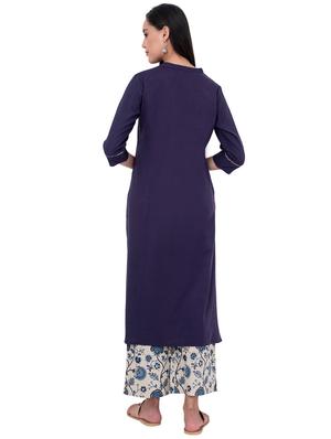 solid kurta palazzo set - 17230501 - Standard Image - 3