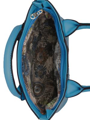 blue leatherette (pu) combo handbag - 17230760 - Standard Image - 3
