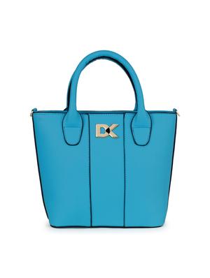 blue leatherette (pu) combo handbag - 17230760 - Standard Image - 4