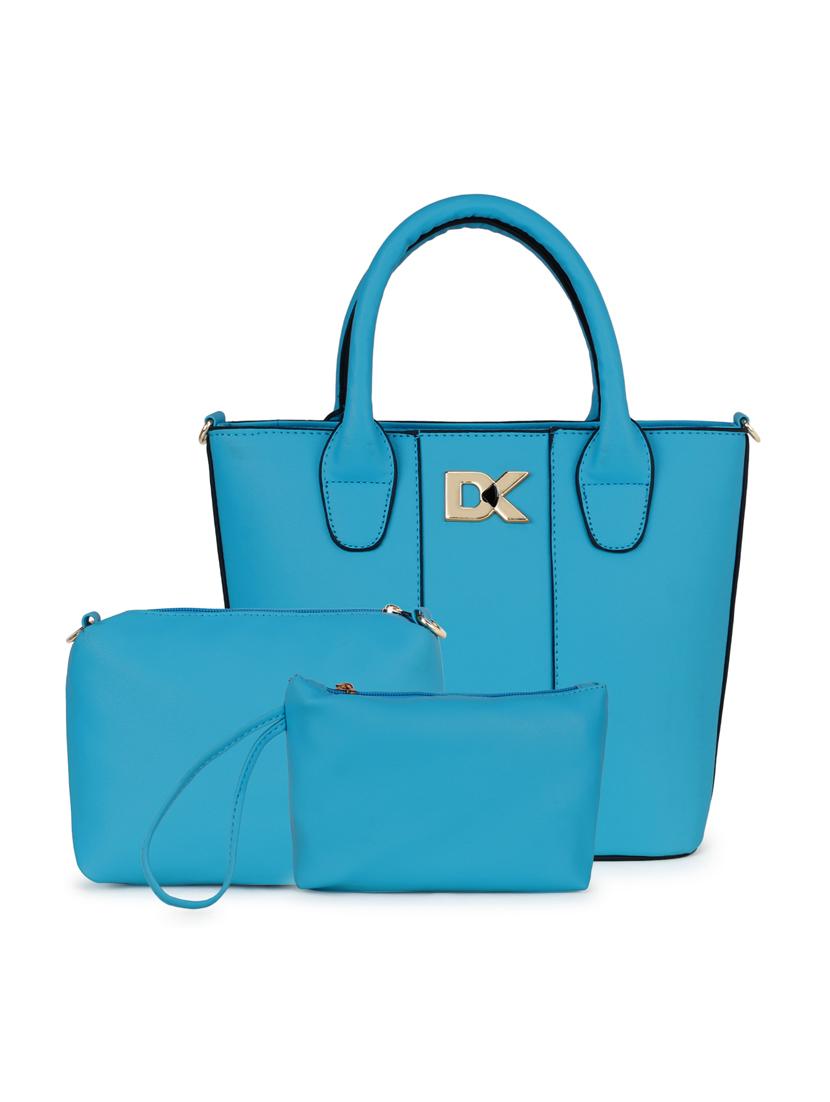 blue leatherette (pu) combo handbag - 17230760 - Zoom Image - 1