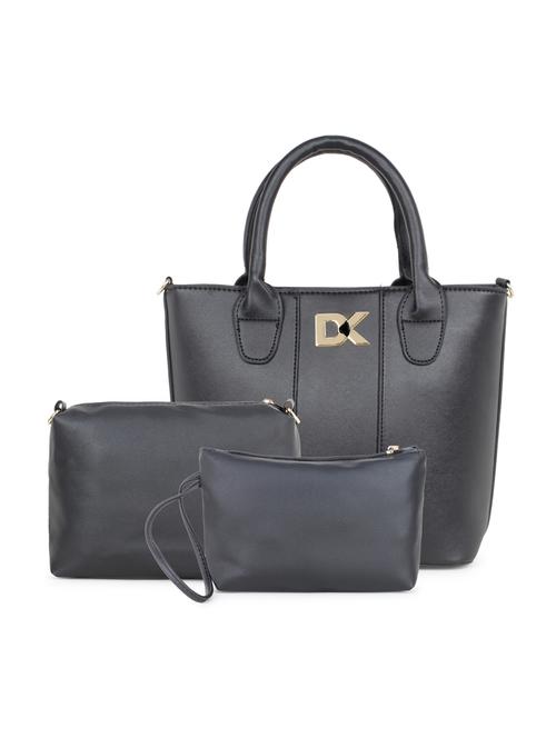 black leatherette (pu) combo handbag - 17230761 - Standard Image - 1