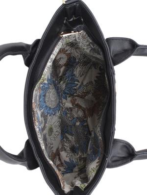 black leatherette (pu) combo handbag - 17230761 - Standard Image - 3