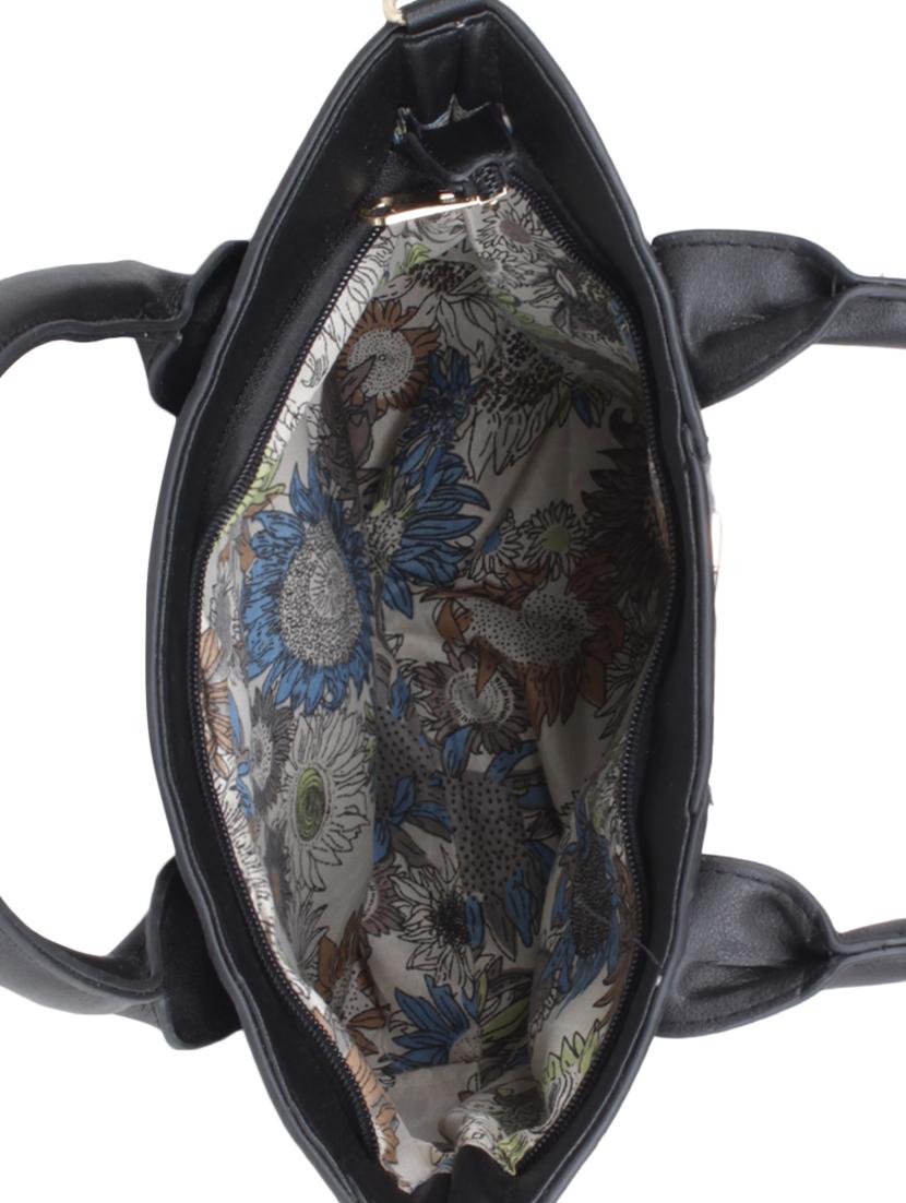 black leatherette (pu) combo handbag - 17230761 - Zoom Image - 3
