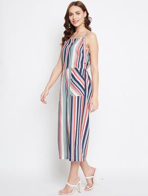 striped 3/4 jumpsuit - 17230801 - Standard Image - 2