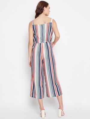 striped 3/4 jumpsuit - 17230801 - Standard Image - 3