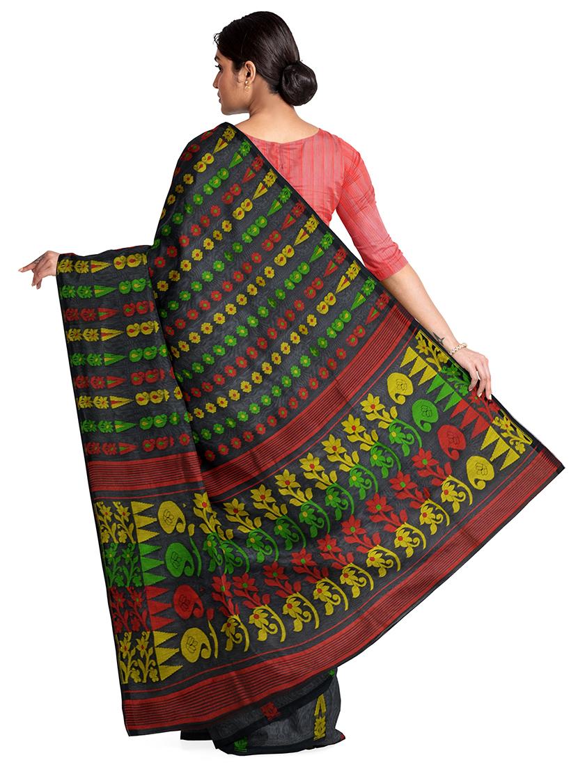 self design jamdani saree - 17230992 - Zoom Image - 2