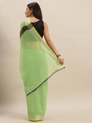 solid plain saree with blouse - 17231141 - Standard Image - 2