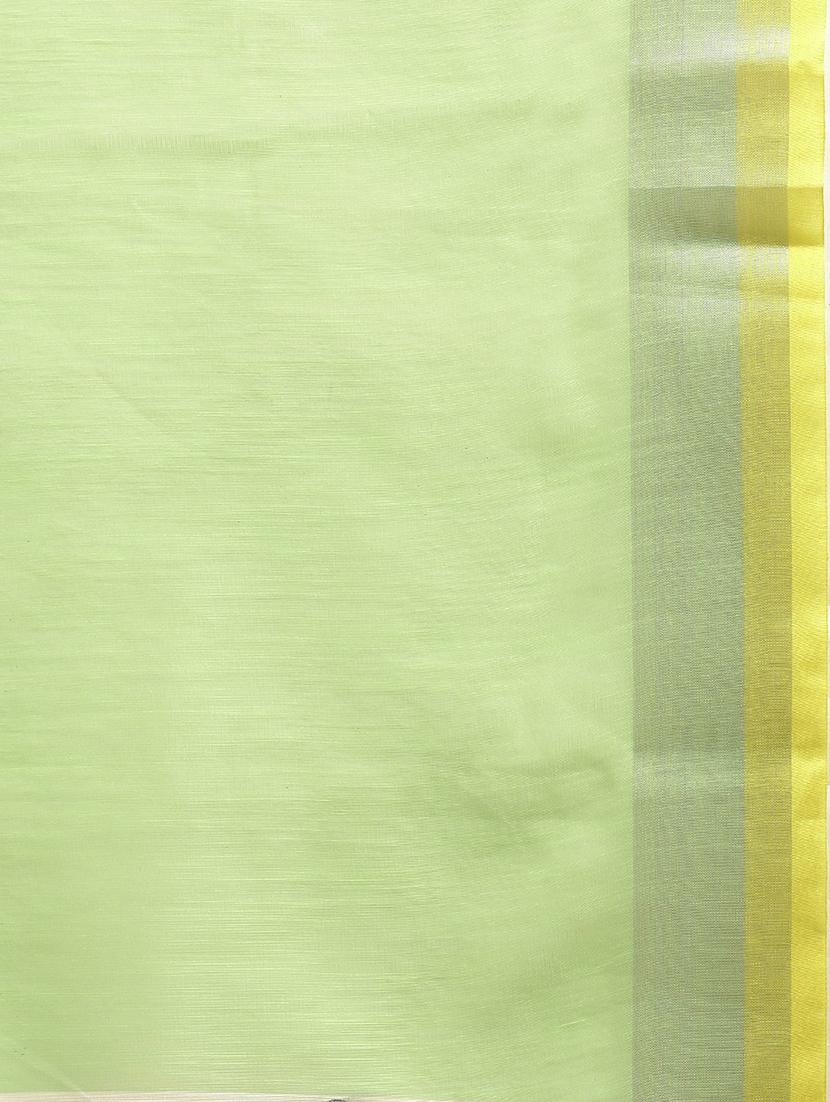 solid plain saree with blouse - 17231141 - Zoom Image - 4