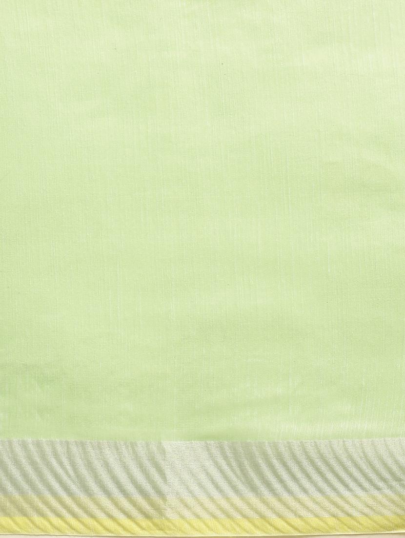 solid plain saree with blouse - 17231141 - Zoom Image - 5