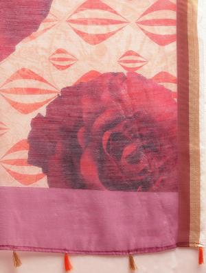 floral printed saree with blouse - 17231145 - Standard Image - 4