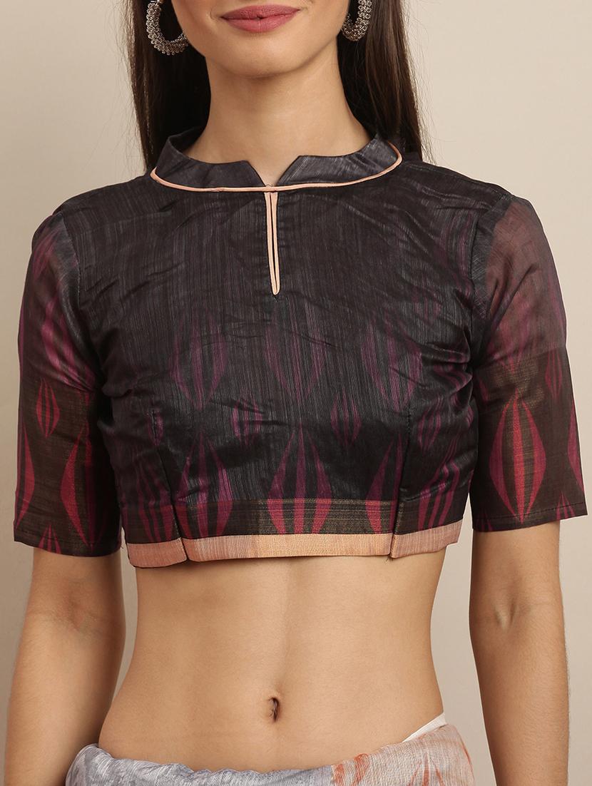 floral printed saree with blouse - 17231145 - Zoom Image - 3