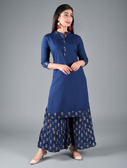 printed kurta sharara set - 17231440 - Standard Image - 1