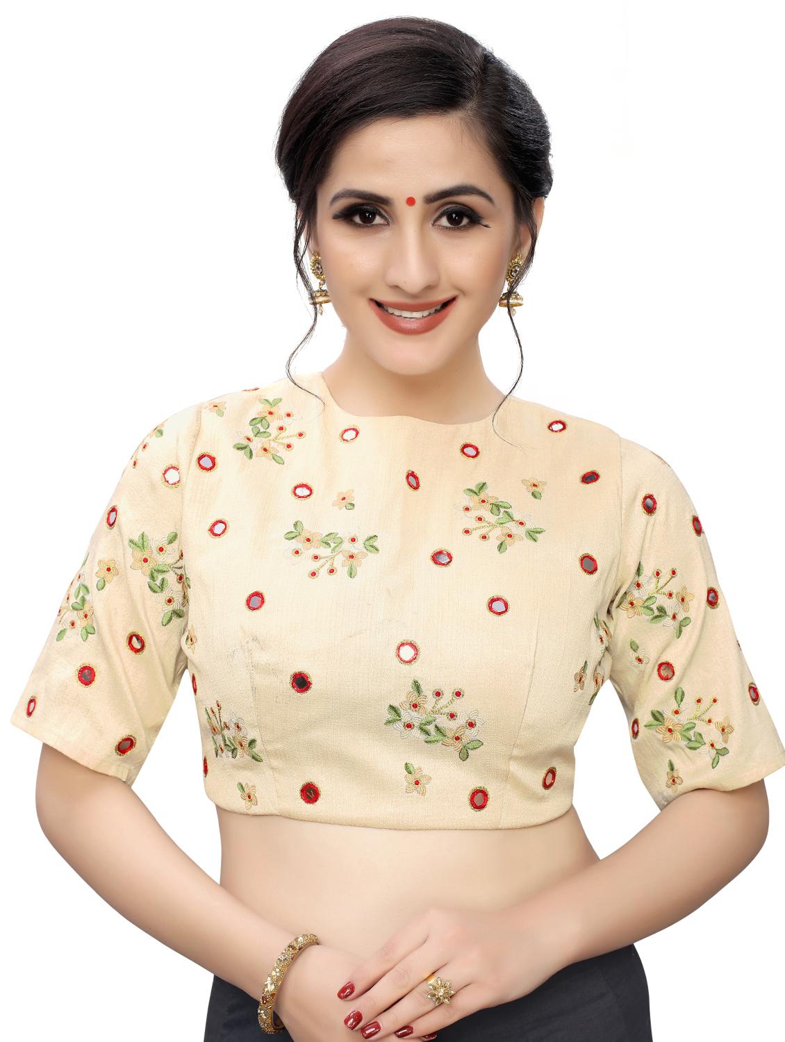 self design mirror work blouse - 17231610 - Zoom Image - 1
