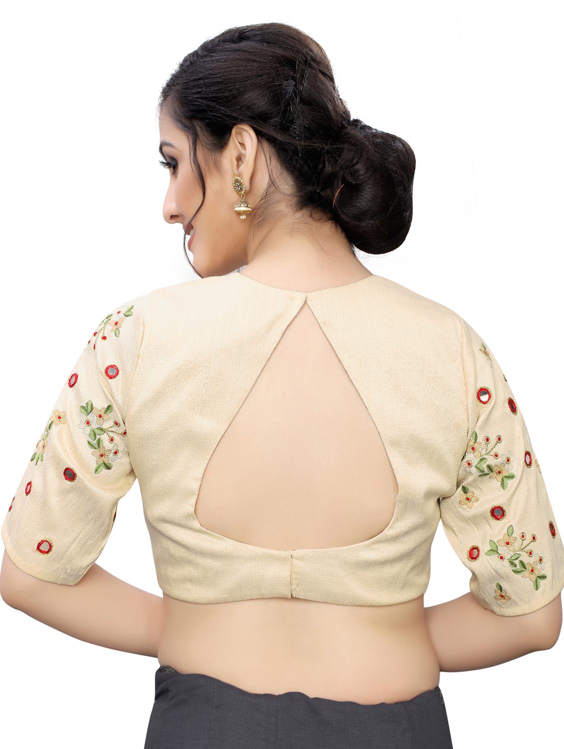 self design mirror work blouse - 17231610 - Zoom Image - 3