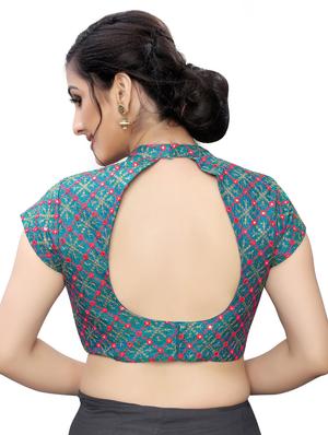 self design mirror work blouse - 17231612 - Standard Image - 3