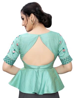 self design embroidered blouse - 17231613 - Standard Image - 3