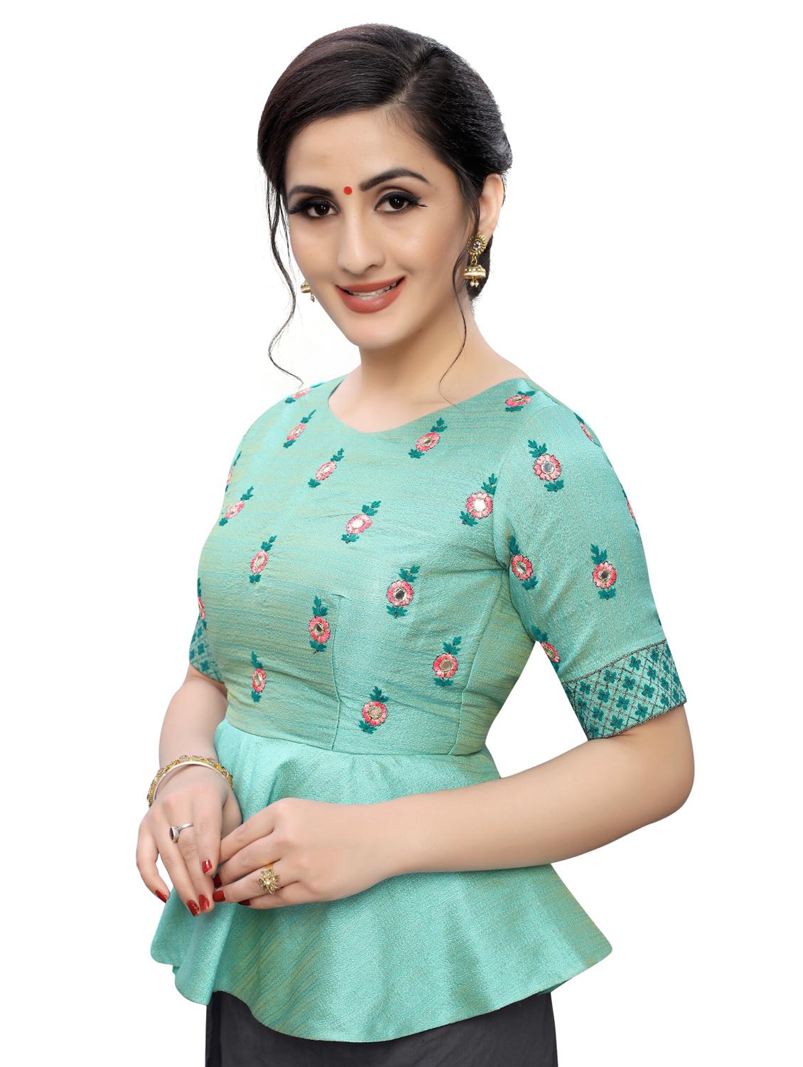 self design embroidered blouse - 17231613 - Zoom Image - 2
