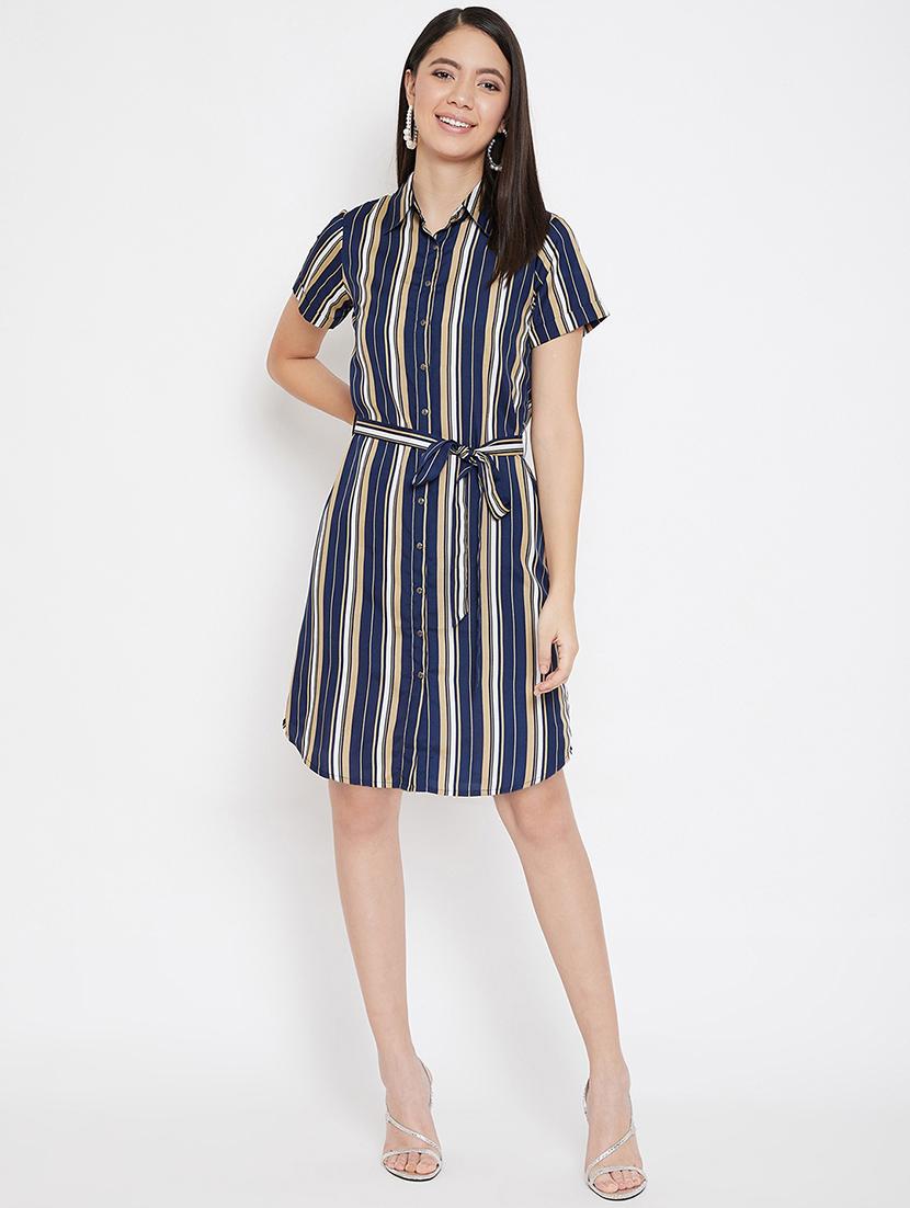 tie front striped shirt dress - 17231714 - Zoom Image - 4