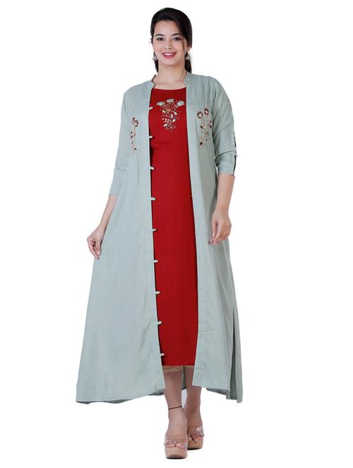 grey rayon maxi dress - 17231745 - Standard Image - 1
