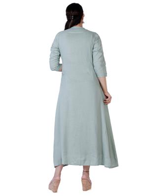 grey rayon maxi dress - 17231745 - Standard Image - 3