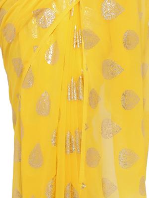foil printed saree with blouse - 17232026 - Standard Image - 4