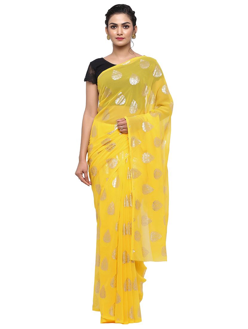foil printed saree with blouse - 17232026 - Zoom Image - 1