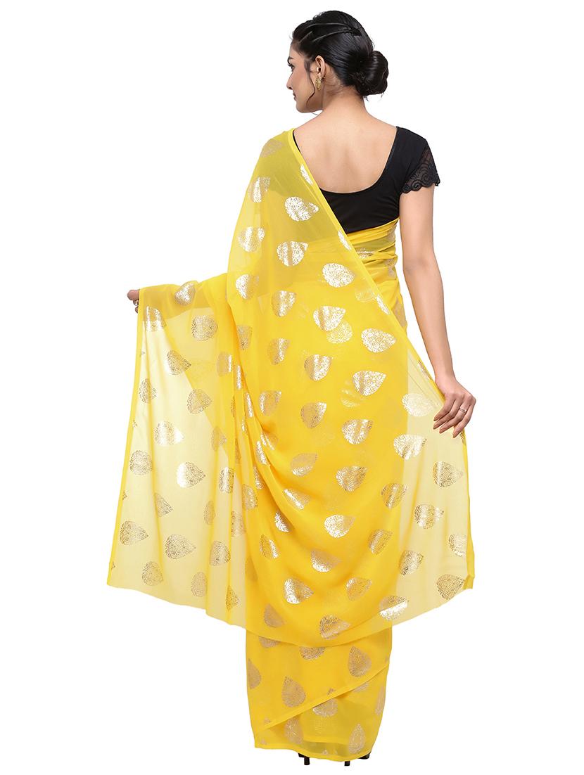 foil printed saree with blouse - 17232026 - Zoom Image - 2