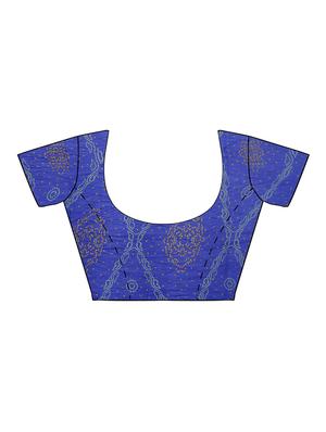 bandhani printed saree with blouse - 17232047 - Standard Image - 3