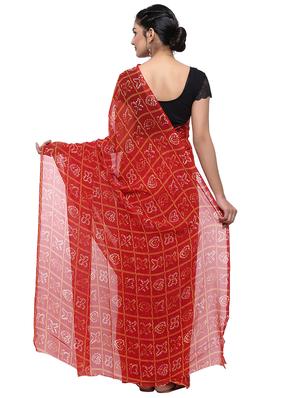 bandhani printed saree with blouse - 17232050 - Standard Image - 2