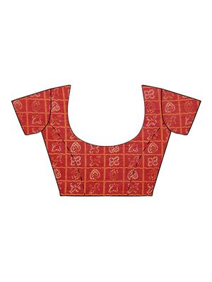 bandhani printed saree with blouse - 17232050 - Standard Image - 3
