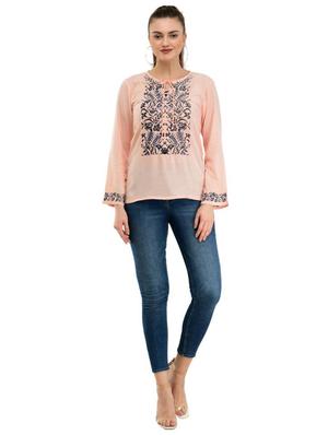 tie up neck embroidered top - 17232054 - Standard Image - 4