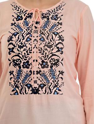 tie up neck embroidered top - 17232054 - Standard Image - 5
