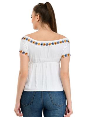 off shoulder embroidered top - 17232060 - Standard Image - 3