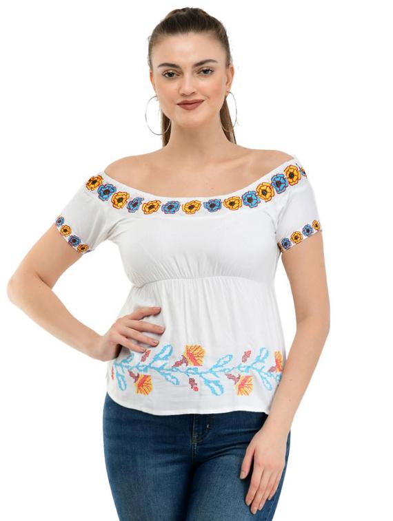 off shoulder embroidered top - 17232060 - Zoom Image - 1