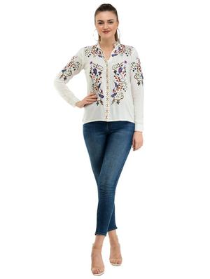 mandarin neck embroidered top - 17232061 - Standard Image - 4