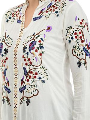 mandarin neck embroidered top - 17232061 - Standard Image - 5