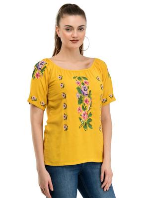 boat neck embroidered top - 17232062 - Standard Image - 2