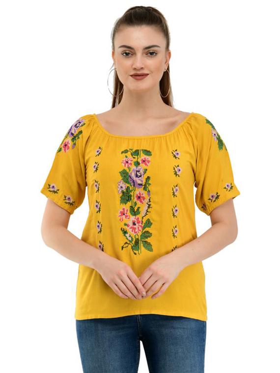 boat neck embroidered top - 17232062 - Zoom Image - 1