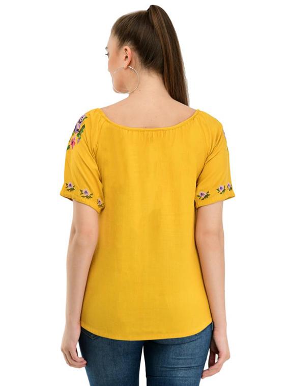 boat neck embroidered top - 17232062 - Zoom Image - 3