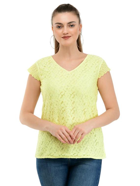 v-neck laced top - 17232066 - Zoom Image - 1