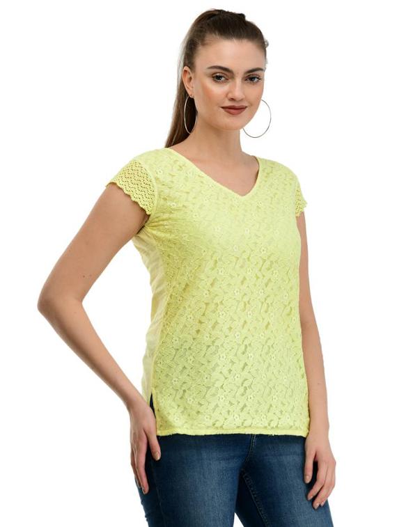 v-neck laced top - 17232066 - Zoom Image - 2
