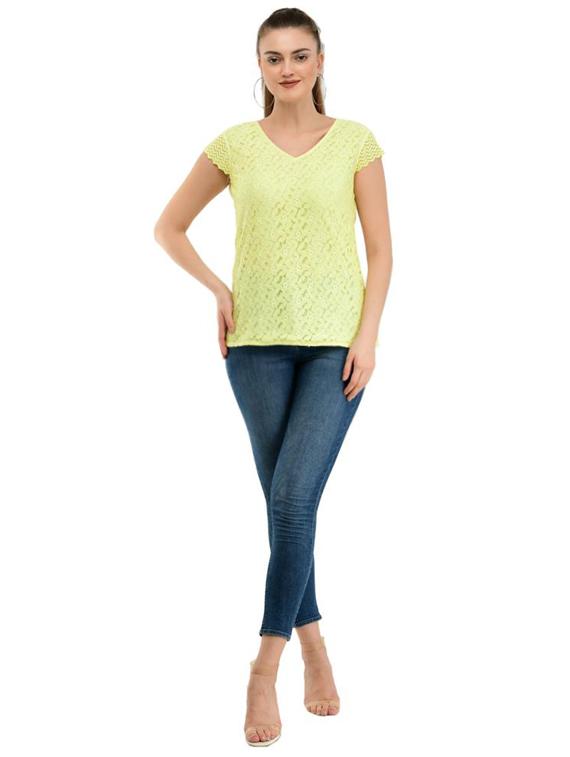 v-neck laced top - 17232066 - Zoom Image - 4