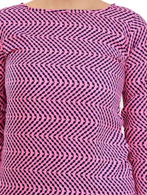 round neck chevron top - 17232067 - Standard Image - 5