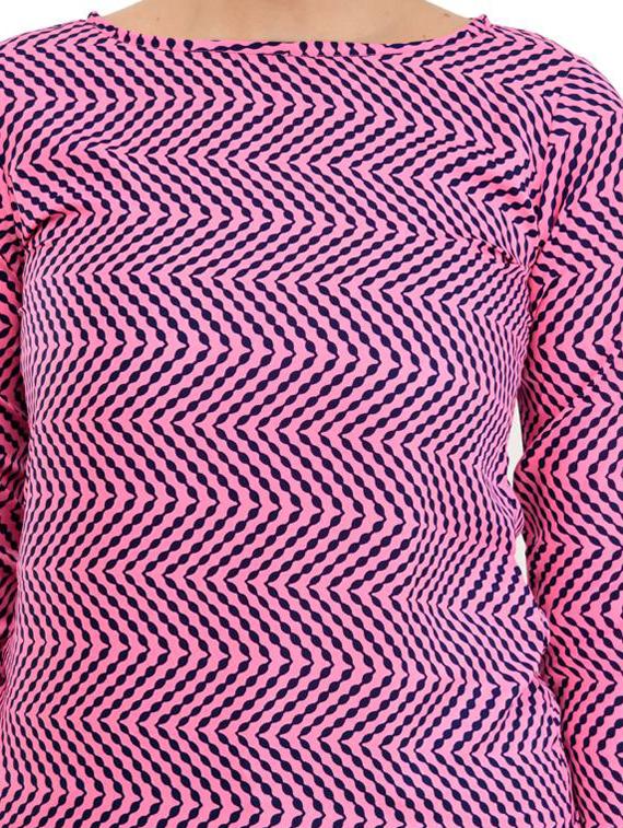 round neck chevron top - 17232067 - Zoom Image - 5