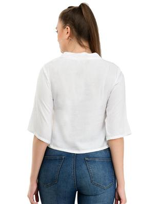 tie front embroidered top - 17232070 - Standard Image - 3