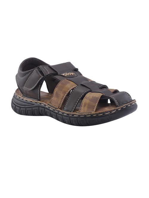 brown leatherette sandals & floater - 17232404 - Very Small Image - 1
