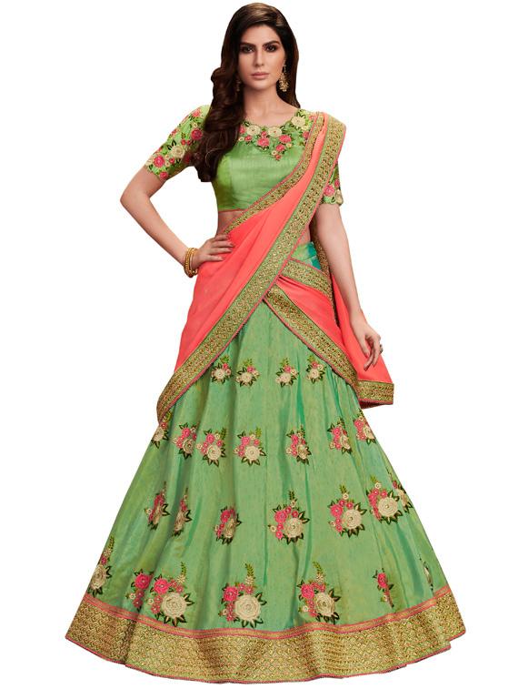 embroidered saree lehenga - 17232781 - Zoom Image - 1