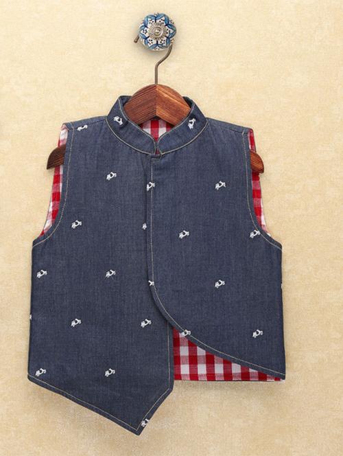 navy blue cotton kurta kurtas & set - 17232879 - Standard Image - 1
